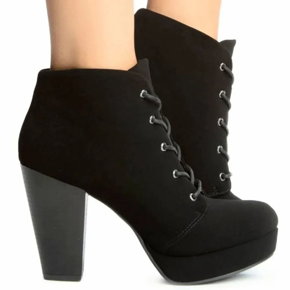 (S-4237) Soda AGENDA-S HEELED BOOTIE Sz 7